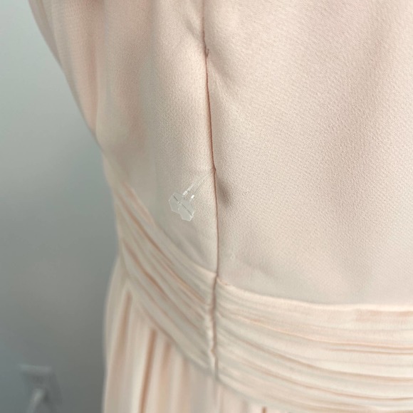 Bill Levkoff Shell Pink Chiffon Sleeveless A Line Dress Style 7140 Size 6 New - Picture 14 of 16